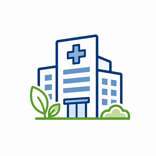 Eco-friendly healthcare facilities icon for Sustainable Performance Solutions